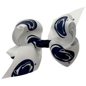 white ribbon bow with repeating Penn State Athletic Logos